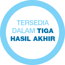 Tersedia dalam tiga hasil akhir